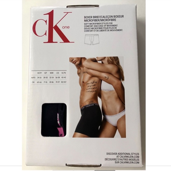 Calvin Klein New CK One Nylon Black Heart Logo Boxer Brief Underwear NB2226 471 - Picture 3 of 3